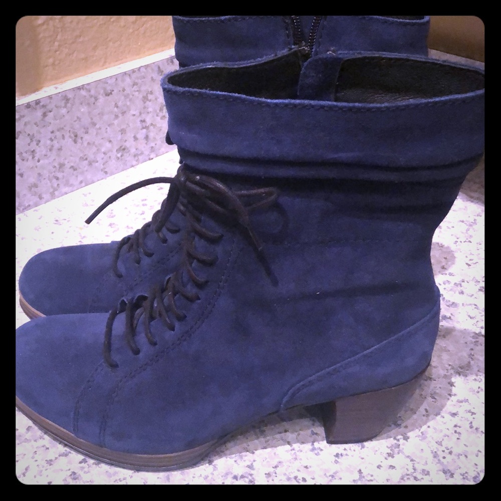 Wolky Sapphire Blue Suede Boots